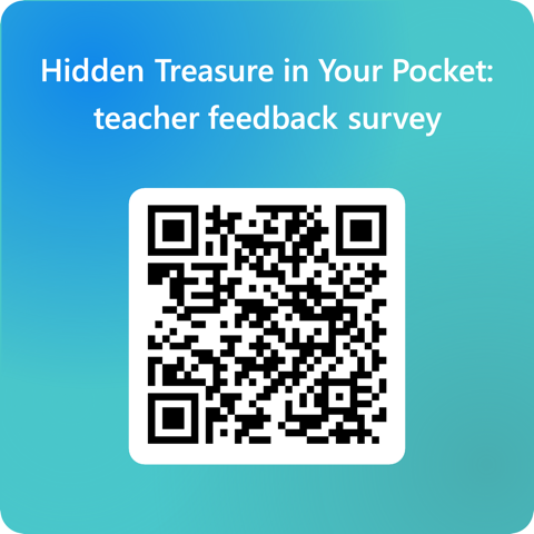 QR code linking to the anonymous teacher feedback survey